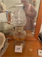 ANTIQUE OIL LAMP HOME SWEET HOME