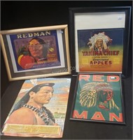 Native American Fruit Labels & Red Man Tobacco