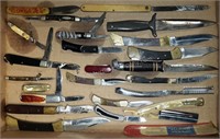 24 Knives w/ Parker&lt; Texas Wildcat, Straight Razor