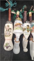 Group of 6 Antique Porcelain Smoking Pipes