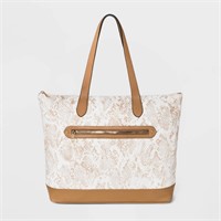 Snake Print Zip Closure Tote Handbag - a New Day™