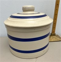 Ransbottom pottery 2 quart low crock with lid