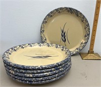 Six Ransbottom pottery dinner plates