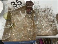 Assorted glass pcs - wine glasses, vases,