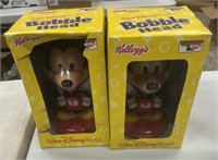 2 Kellogg Mickey Mouse bobble heads