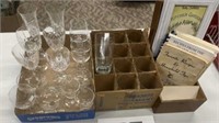 Assorted crystal glasses, drinking glasses and