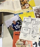 High school football game handouts from 60's and