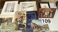 Assorted prints and framed prints