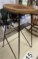 Plant stand metal legs and wood top 29 1/2h x 17w
