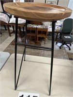 Plant stand metal legs and wood top 29 1/2h x 17w