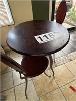 Cafe table and 2 chairs - unusual design -  table