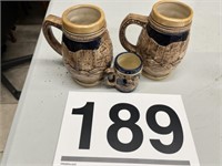 German beer mugs and shot mug