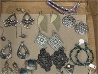 Costume jewelry earrings and bracelets