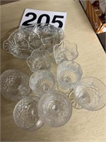 Cut crystal glasses and serving dishes