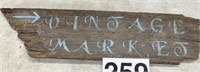 Vintage market sign - barn wood