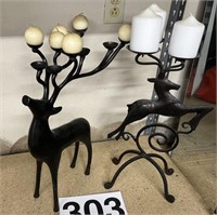 Pair of reindeer candle holders