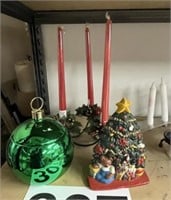 Wrought iron candle holder, christmas ball candy