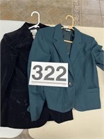 2 jackets - 1 black velvet both size 8