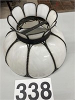 white glass and metal lamp shade