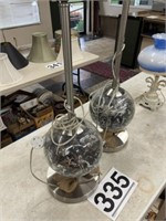 Pair of stainless steel lamps