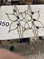 Iron poinsetta candle holders - 2