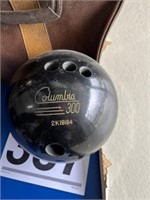 Columbia 4 hole bowling ball and bag