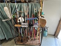 Assorted  yard tools - rack not included