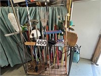 Assorted  yard tools - rack not included