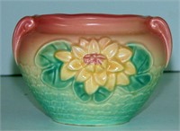 HULL ART POTTERY PASTEL WATER LILY JARDINIERE VASE