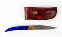 Knife Hand Made Custom Damascus Folder