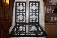 BLACK WOOD/MIRROR WALL SET - 2 FT. TALL