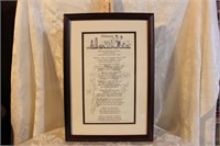 FRAMED "ATLANTA" POEM BY LEON BAIRD 1995