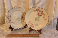 2 VINTAGE HOMER LAUGHLIN PLATES "VIRGINIA ROSE"