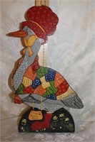 18" GRANNY GOOSE WOOD PAINTED WALL HANGER