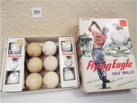 Flying Eagle Golf Balls, plus others, in box