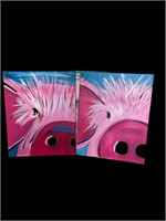 Set of Pig Canvas Art Work