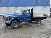 1985 Ford F250 4x4 Flat Bed Truck w/ Dump Hoist