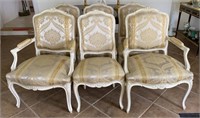 Set of Six Louis XV Style Wood Dining Chairs