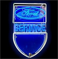 1940's Ford Neon Service Sign Works Great!