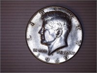 1964 & 1969-D Kennedy Half Dollars-(2)