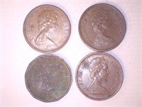 Canadian Coins; 1 cent & 5 cent Denominations