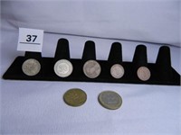 Foreign Coins; Assorted; 1917 Silver 50 Centimes