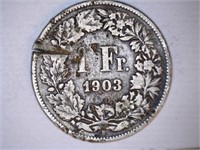 Francs & Centimes-.835 Silver; 1953-1/2 Franc