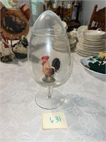 GLASS EGG WITH ROOSTER