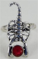 Red Onyx Scorpion Ring - Size 10