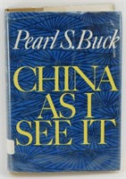 1st Edition "China As I See It" by Pearl S. Buck