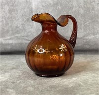 6.5" Fenton Amber glass pitcher