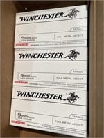 150 rounds of Winchester 9 mm pistol ammo. Full