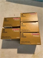 Five boxes of 44 Remington Magnum, federal