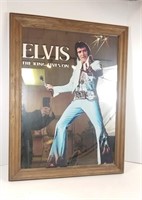 Elvis "The King Lives On" Mirrored Frame (